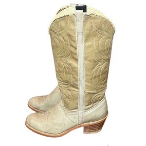Acme Dingo Western Two Tone Cowgirl Boots Vintage. Vegan Leather 8.5